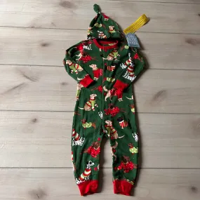 NWT Little Blue House Door County Dog Pattern Pajama Romper and Hat