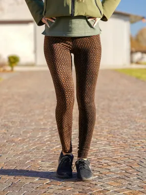 Pantaloni Leggings Siddhi donna modellanti - Fiore della vita marrone