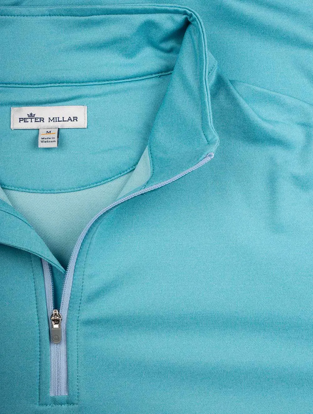Perth Melange Quarter zip Turquoise