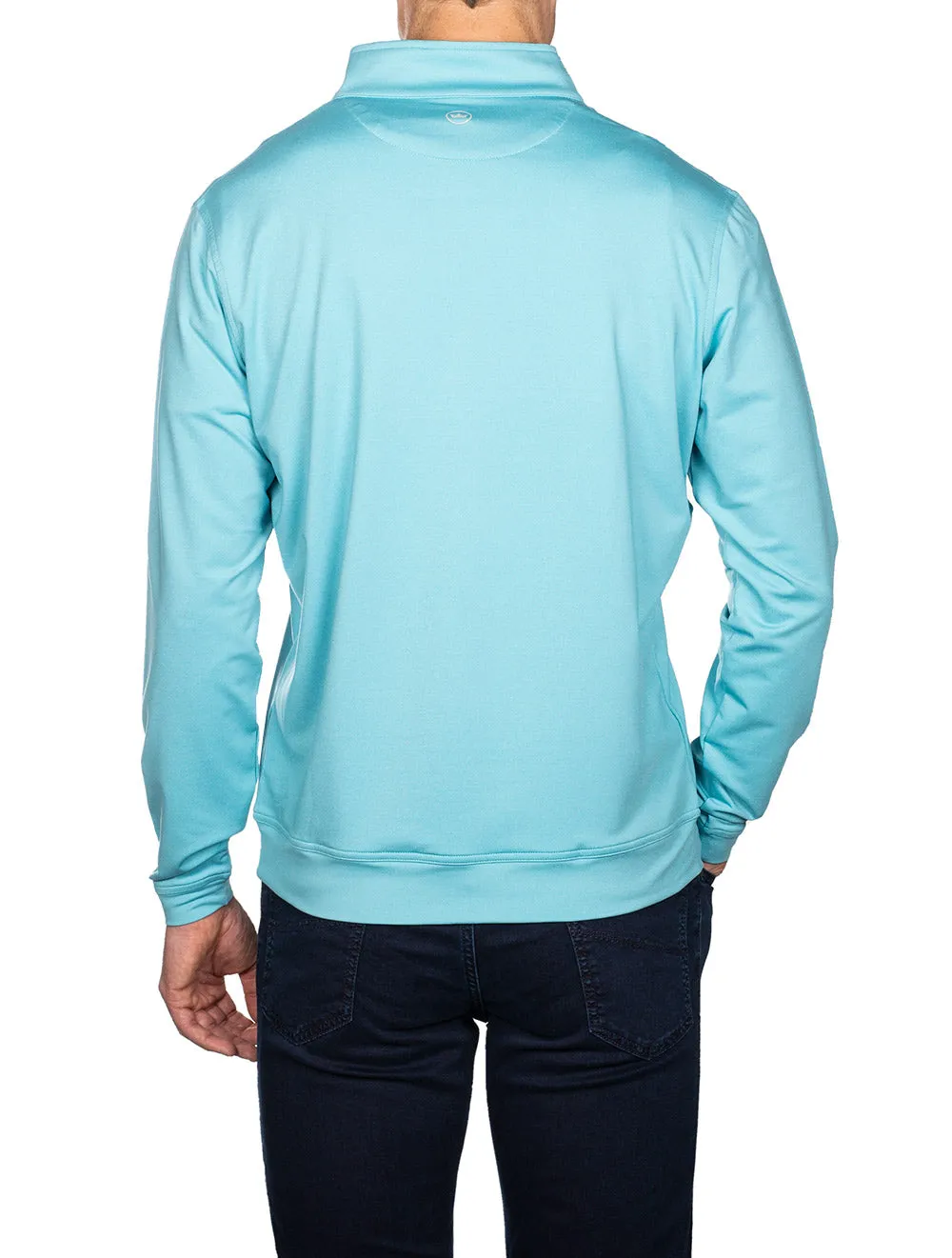 Perth Melange Quarter zip Turquoise