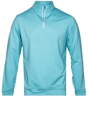 Perth Melange Quarter zip Turquoise