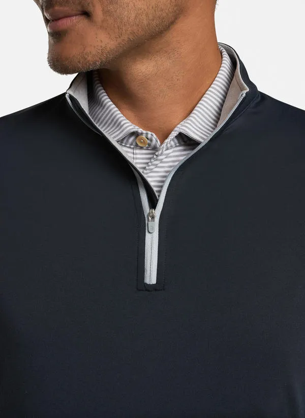 Perth Stretch Loop Terry Quarter-Zip in Black by Peter Millar