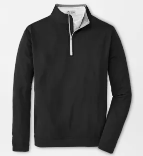 Perth Stretch Loop Terry Quarter-Zip in Black by Peter Millar