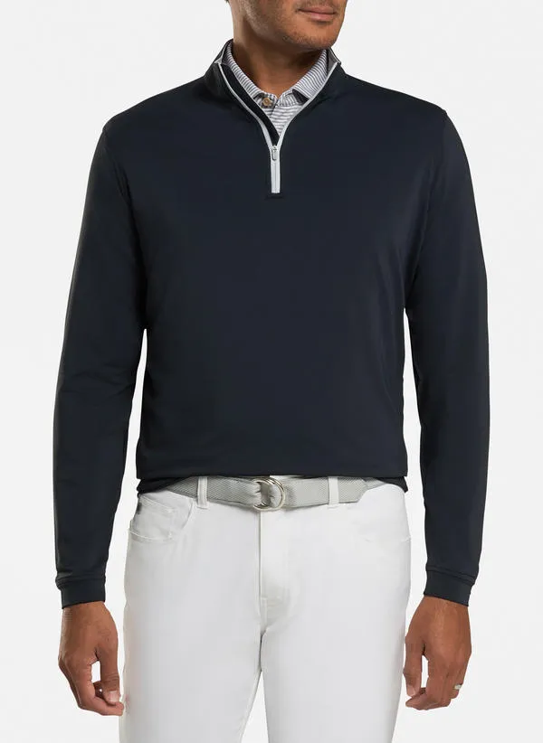 Perth Stretch Loop Terry Quarter-Zip in Black by Peter Millar