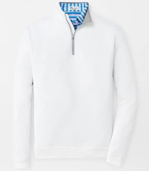 Perth Stretch Loop Terry Quarter-Zip in White by Peter Millar