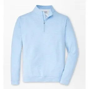 Perth Sugar Stripe Performance Quarter-Zip in Cottage Blue/White by Peter Millar