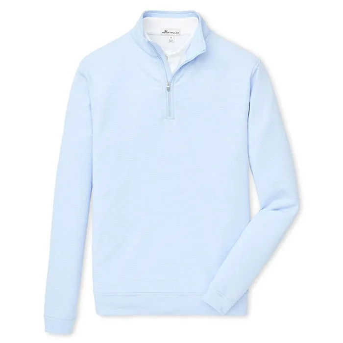 Peter Millar Perth Mini Stripe 1/4 Zip Sweater - Cottage Blue / White*