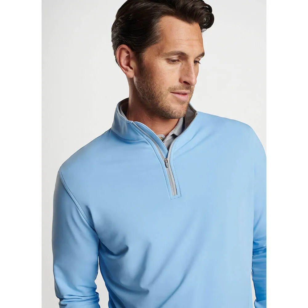Peter Millar Perth Stretch Loop Terry 1/4 Zip Sweater  - Cottage Blue*