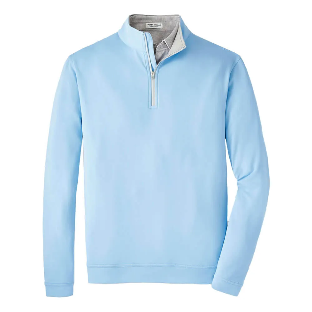 Peter Millar Perth Stretch Loop Terry 1/4 Zip Sweater  - Cottage Blue*