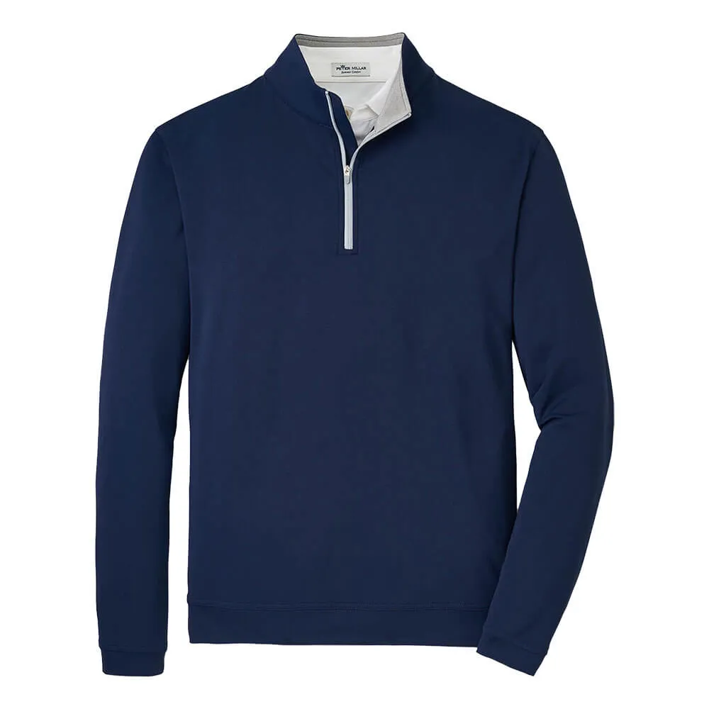 Peter Millar Perth Stretch Loop Terry 1/4 Zip Sweater - Navy Solid*