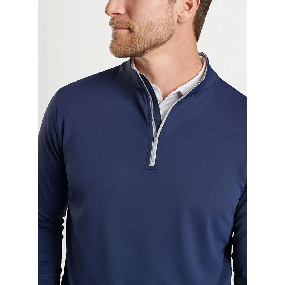 Peter Millar Perth Stretch Loop Terry 1/4 Zip Sweater - Navy Solid*