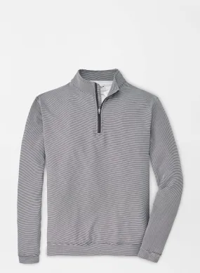 Peter Millar Perth Sugar Stripe Performance Quarter-Zip Iron/White