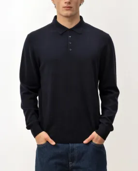 Polo Pullover aus Cashmere in Navy