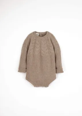 Popelin Beige Textured Knit Romper Suit (Mod 11.1)