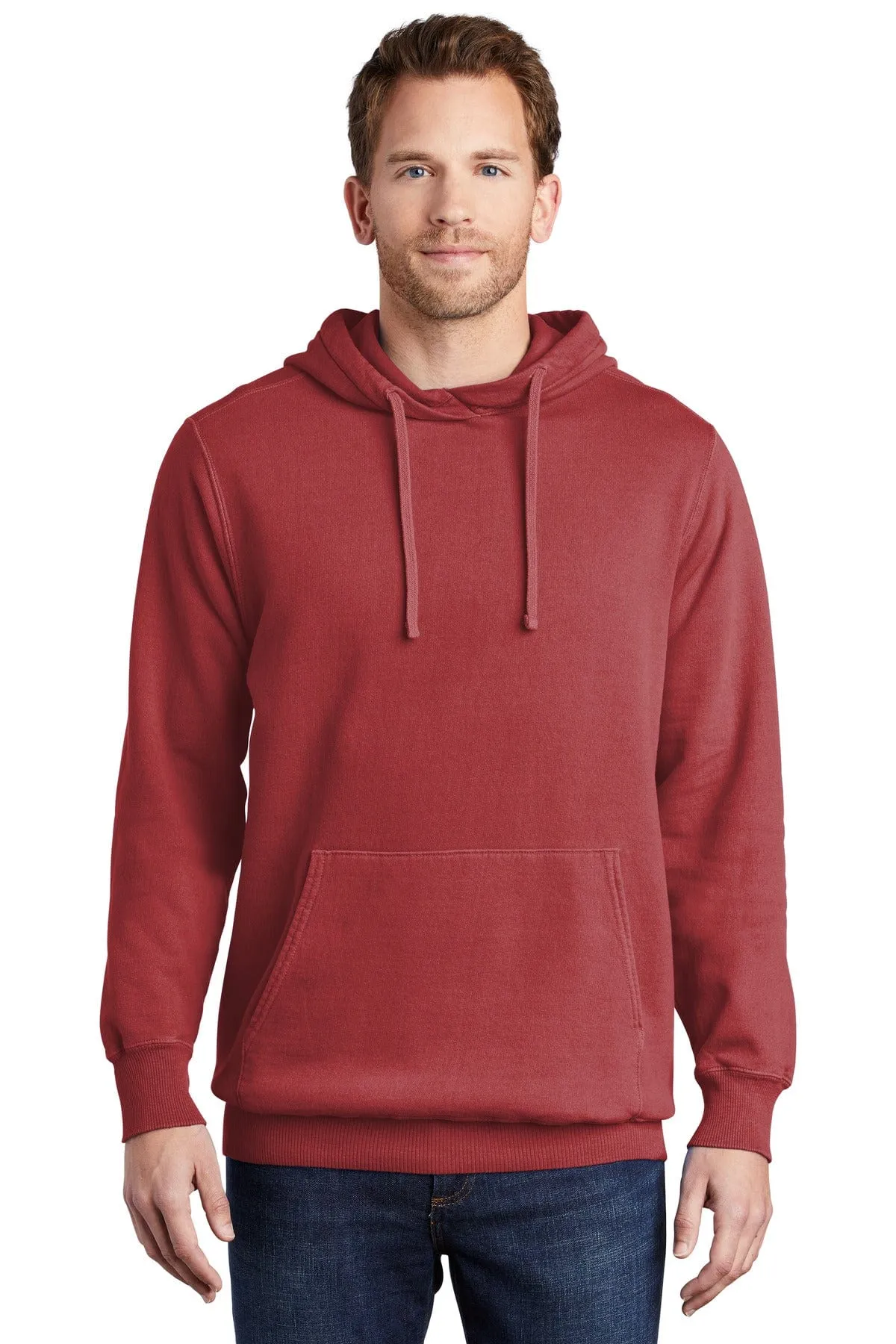 Port & Company ®  Beach Wash ™  Garment-Dyed Pullover Hooded Sweatshirt. PC098H