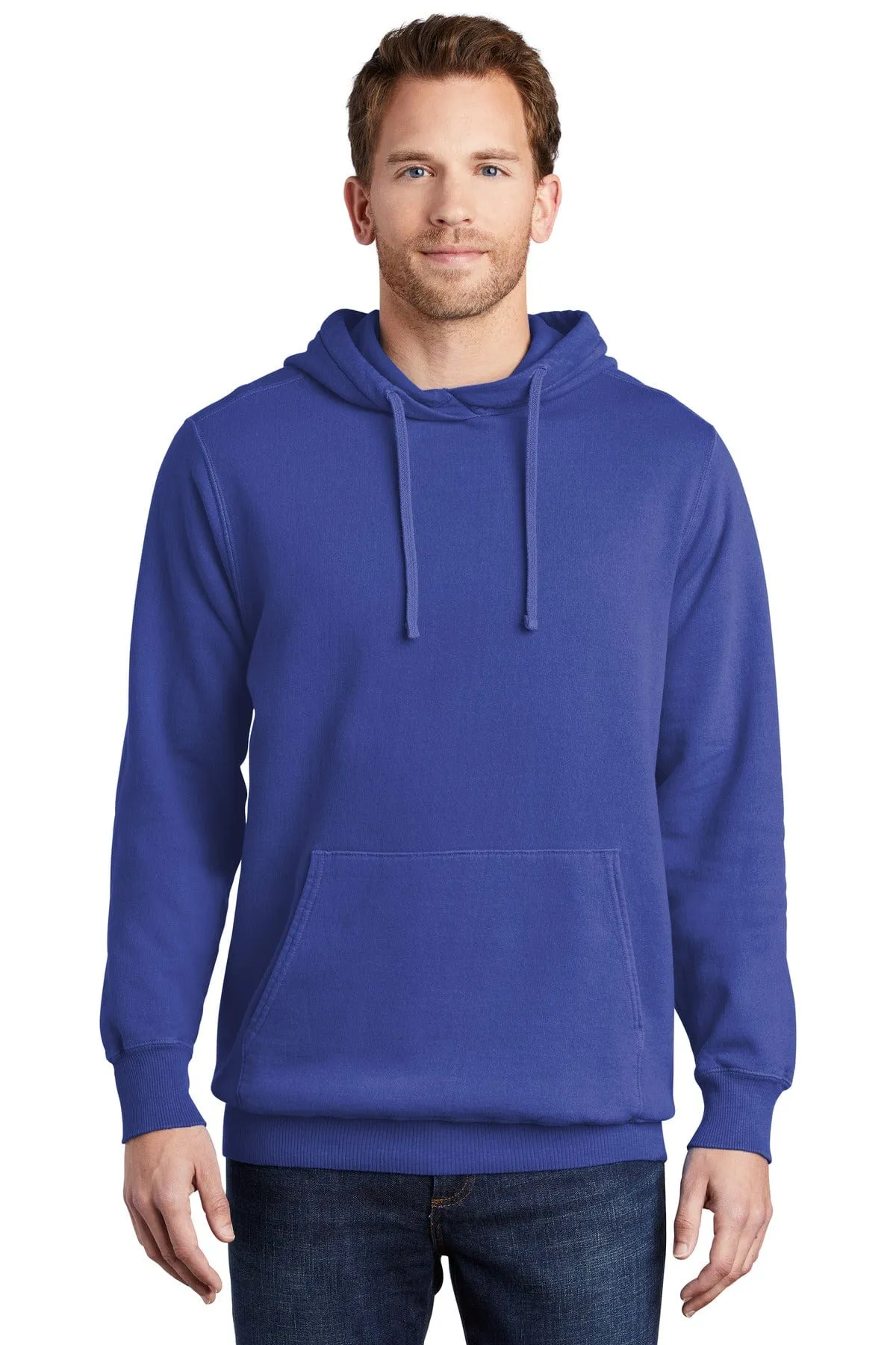 Port & Company ®  Beach Wash ™  Garment-Dyed Pullover Hooded Sweatshirt. PC098H