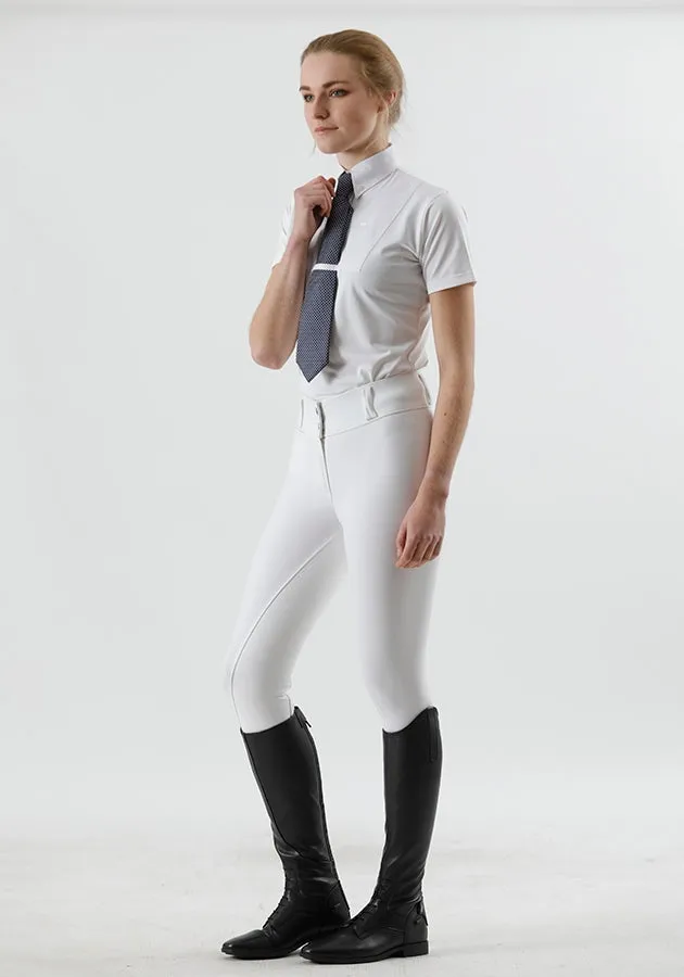 Premier Equine Luciana Ladies Short Sleeve Tie Shirt (cream or white)