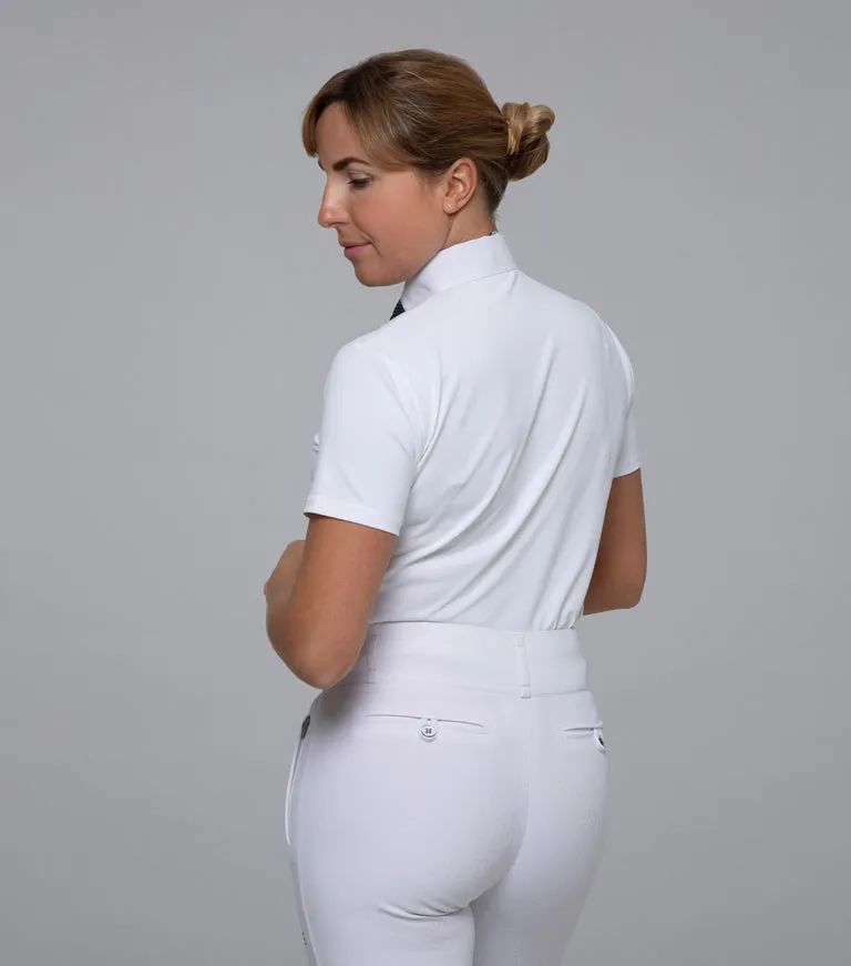 Premier Equine Luciana Ladies Short Sleeve Tie Shirt (cream or white)