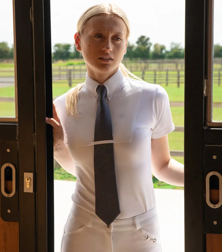 Premier Equine Luciana Ladies Short Sleeve Tie Shirt (cream or white)