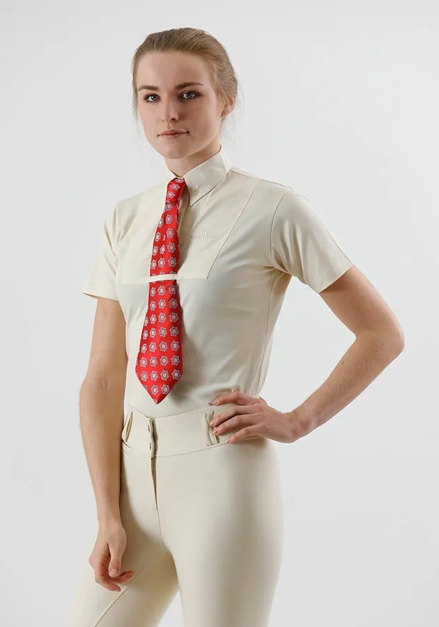 Premier Equine Luciana Ladies Short Sleeve Tie Shirt (cream or white)