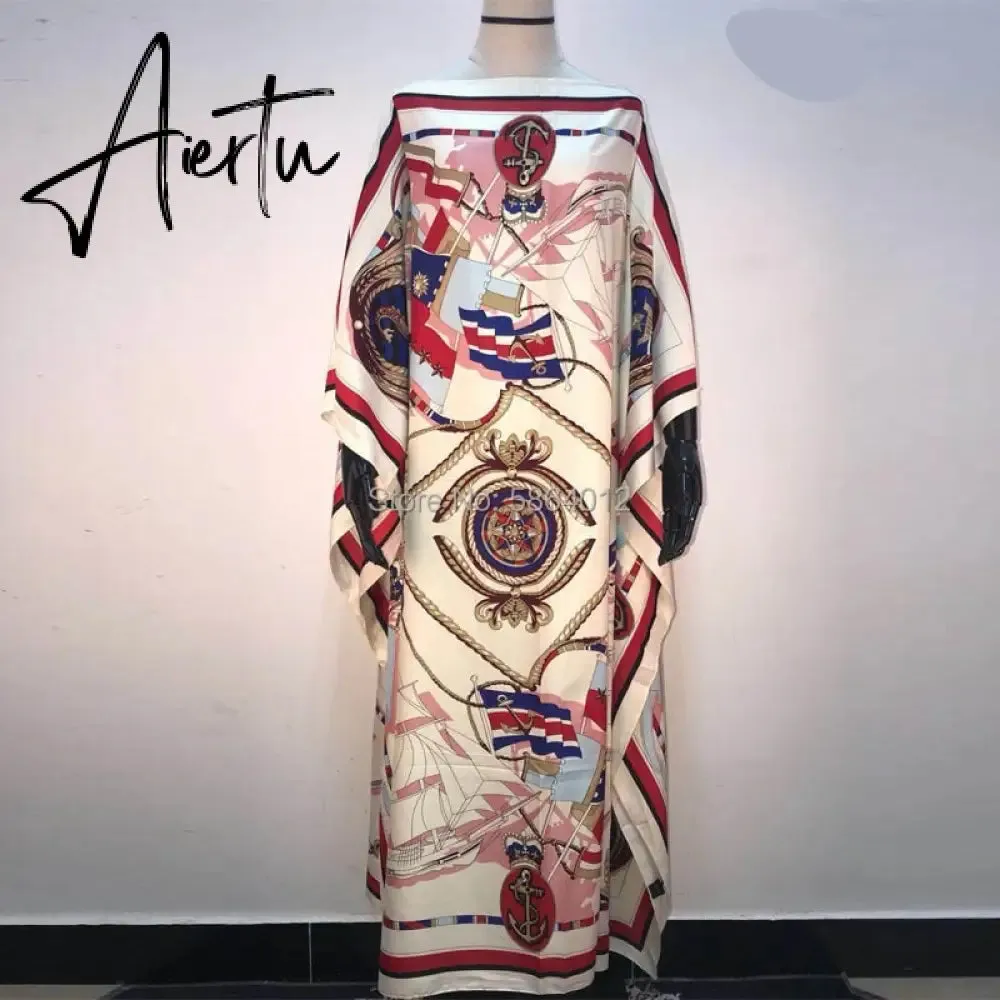 Printed  Dresses For Women  Fashion Design Loose Dress Batwing Maxi Long Femme Vestidos Summer Autumn Party Elegant Dress