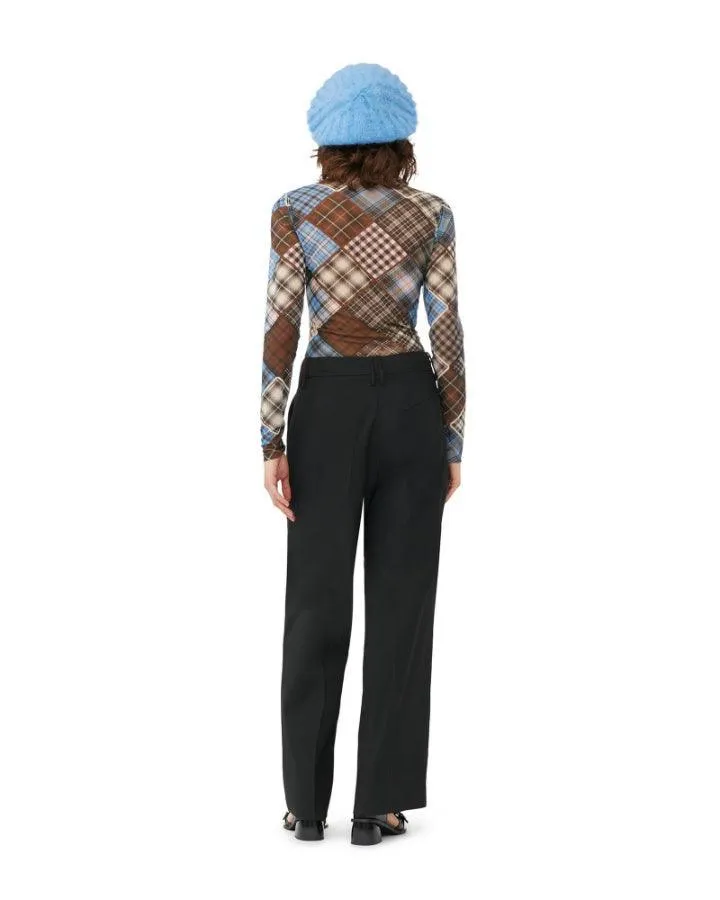 Printed Mesh Roll Neck Top