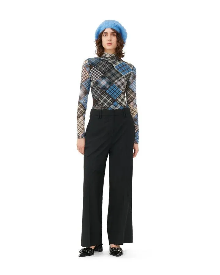 Printed Mesh Roll Neck Top