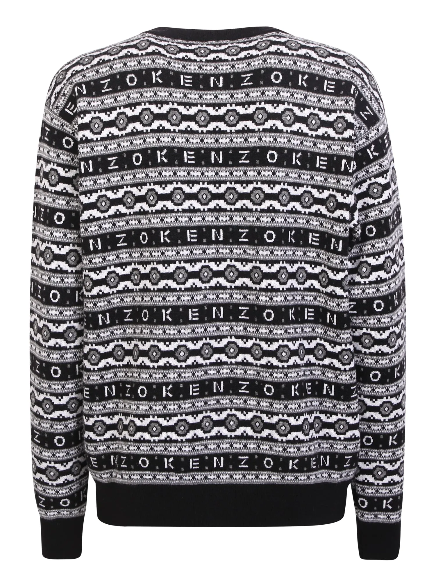Pullover with jacquard logo black and white