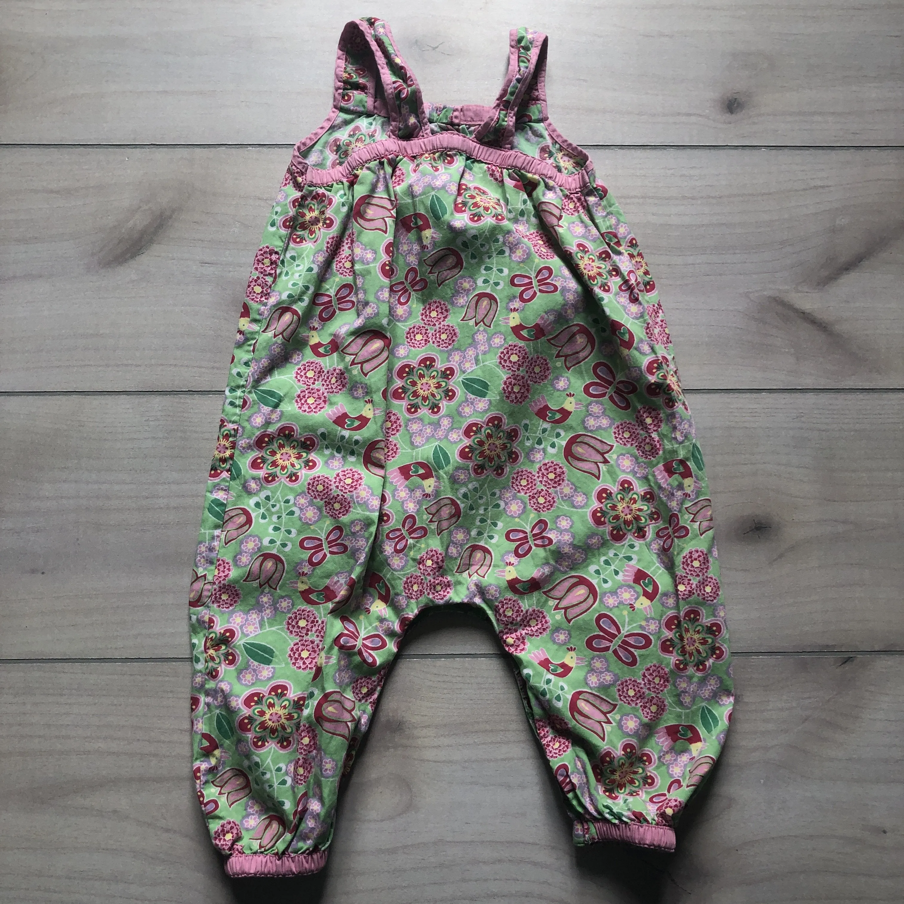 Pumpkin Patch Birdie Floral Cotton Romper