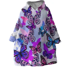 Purple Butterflies Wearable Blanket Hoodie