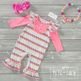 Rainbow Zigzag Girl's Romper