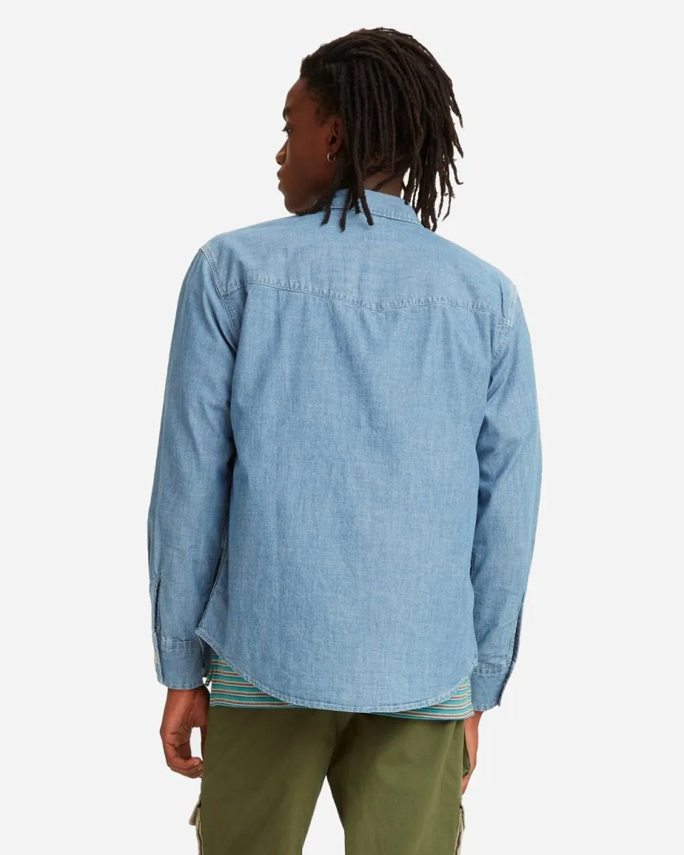 Relaxed Fit Western Shirt - Chambray Light