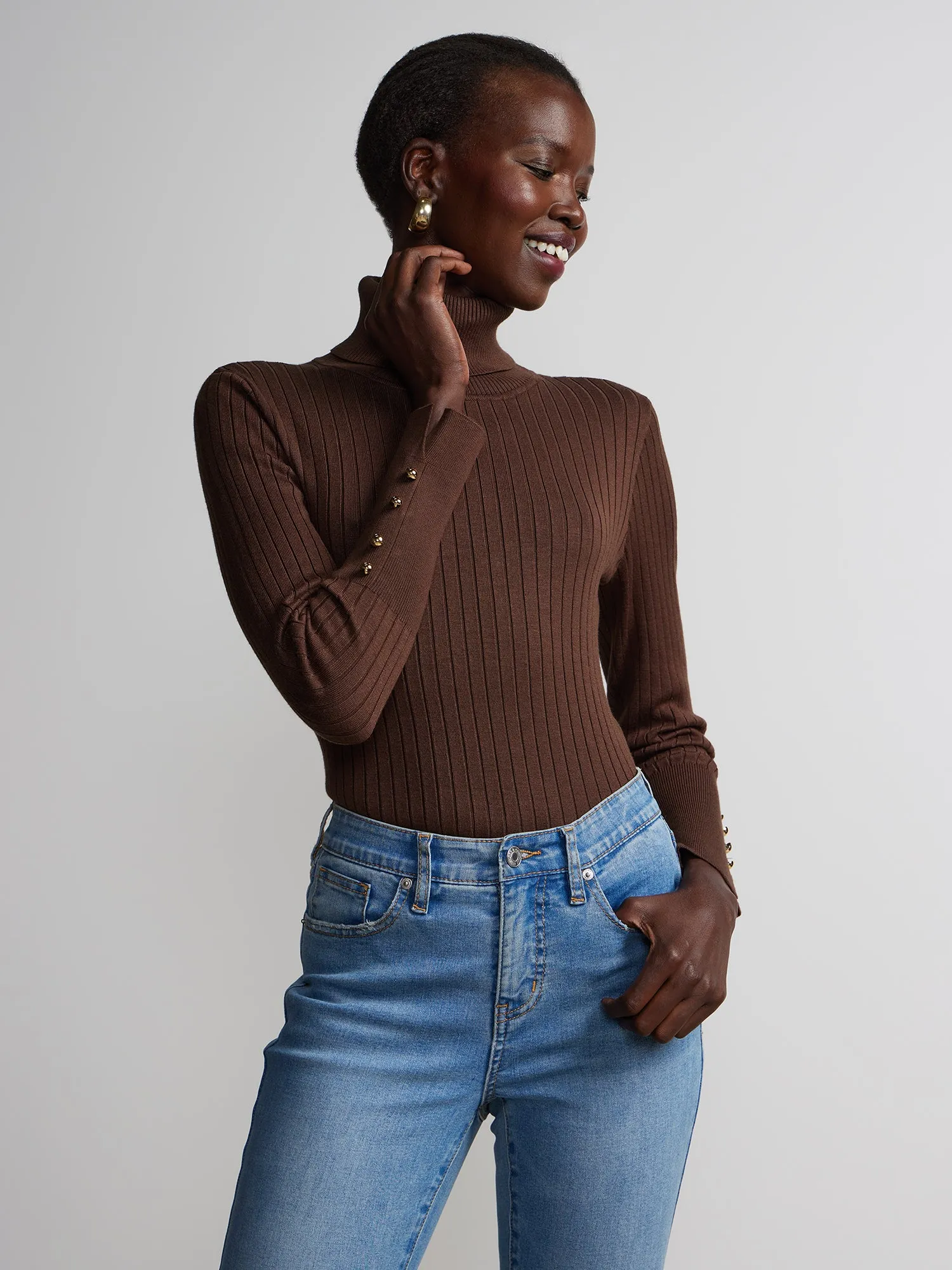 Ribbed Turtleneck Sweater