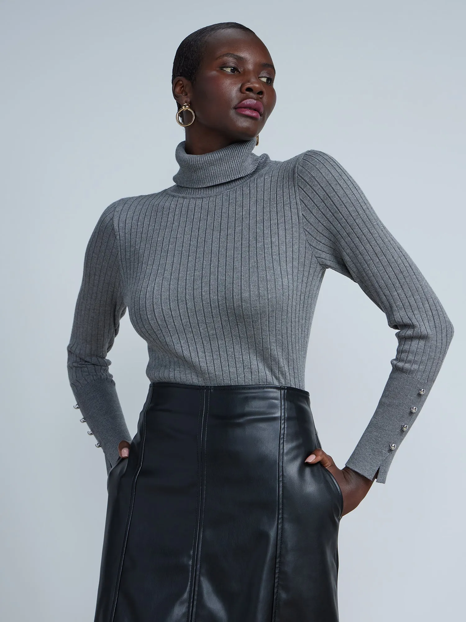 Ribbed Turtleneck Sweater