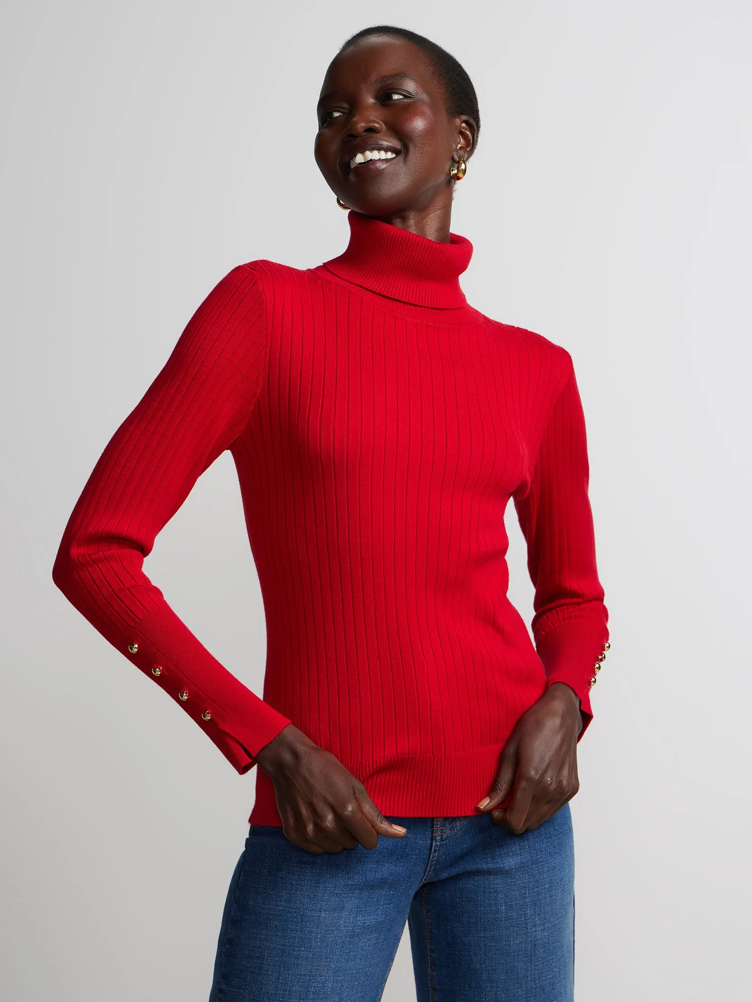 Ribbed Turtleneck Sweater
