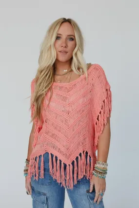 Rising Tide Fringe Top - Apricot