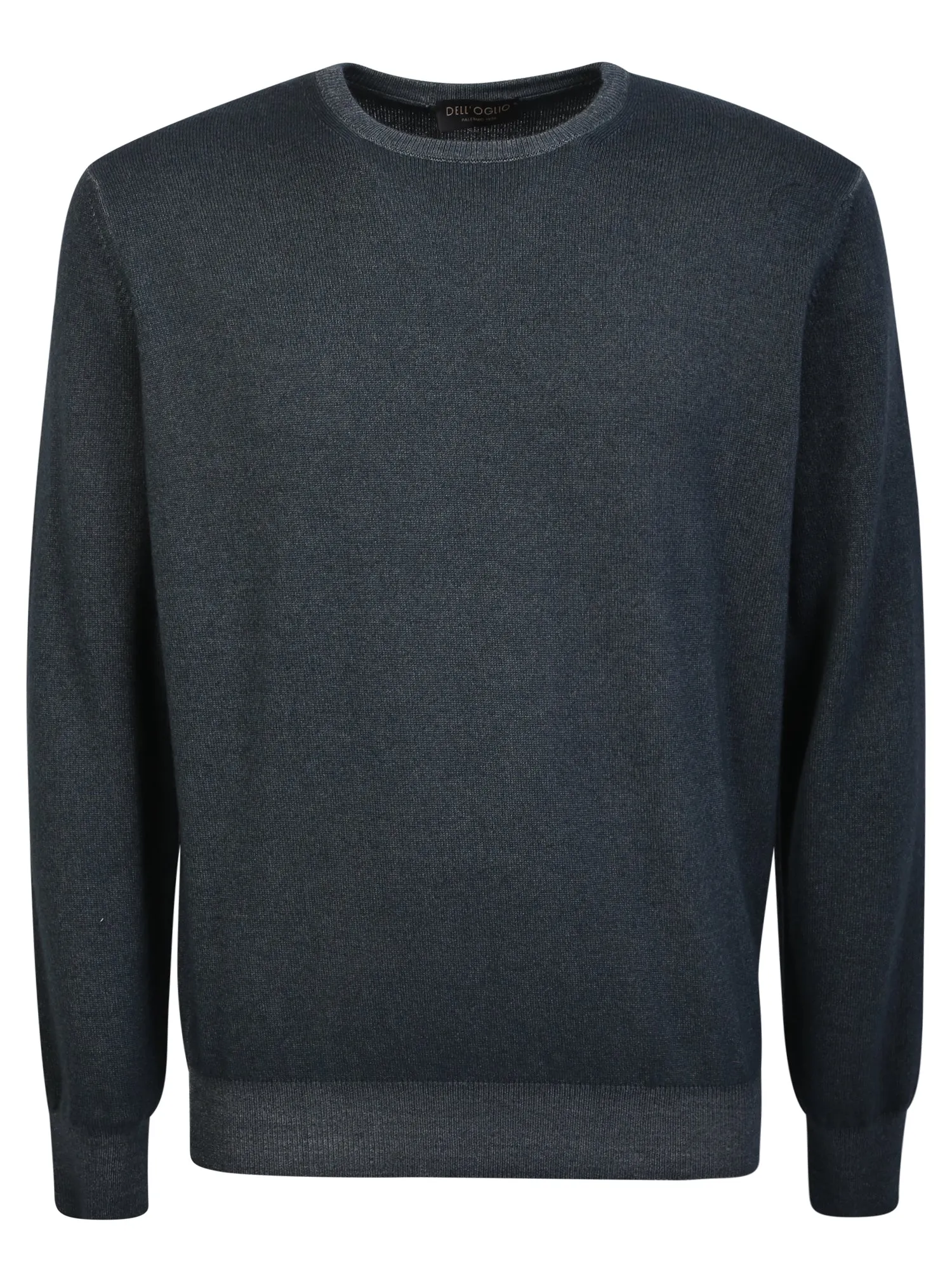 Round-neck pullover teal green