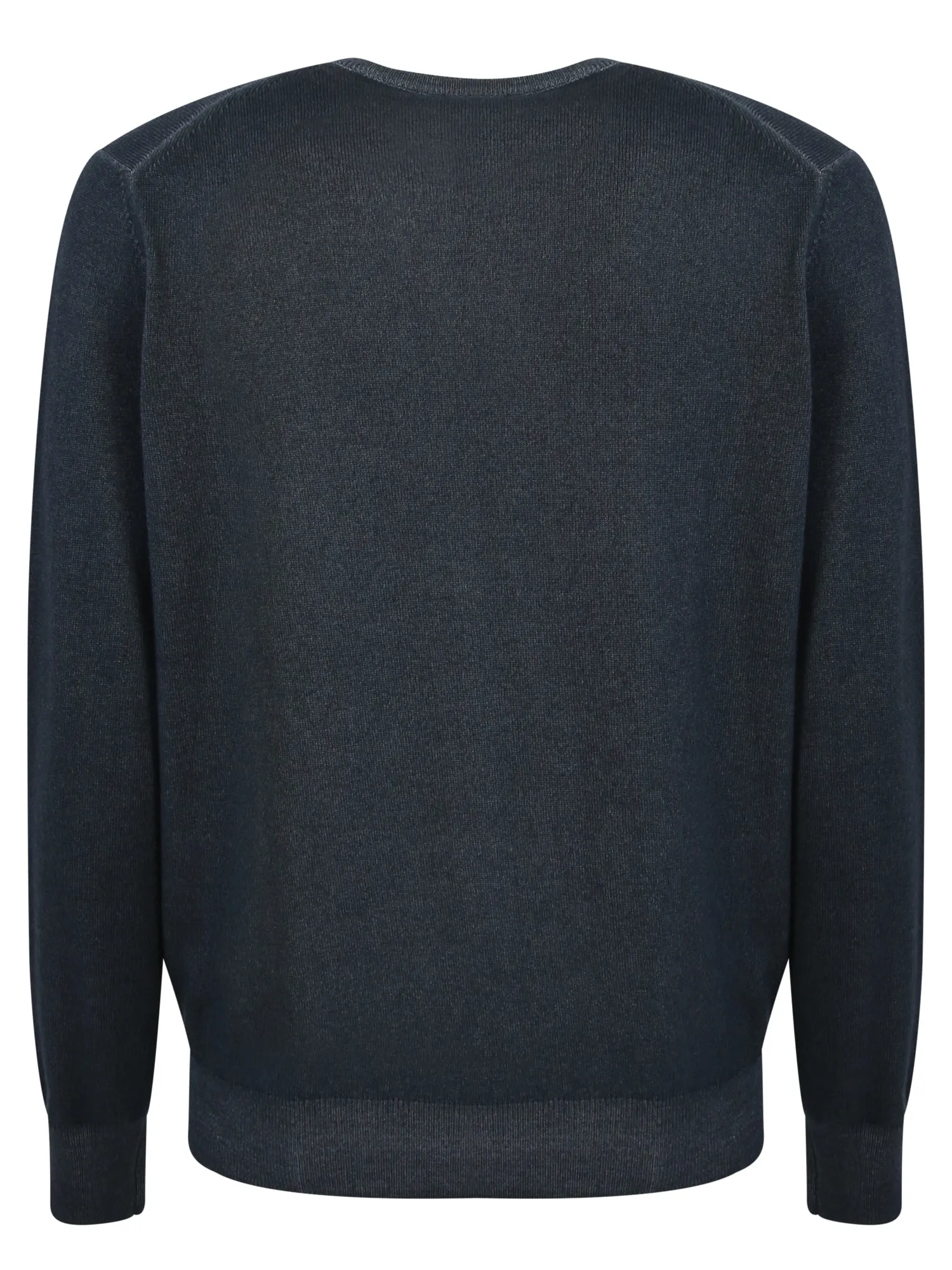 Round-neck pullover teal green