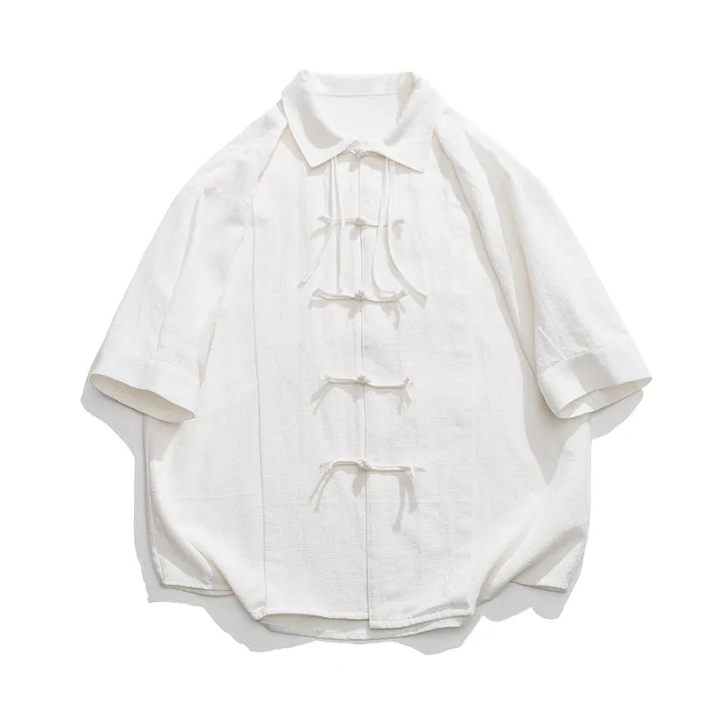Samo Zaen Summer Men's Cotton Linen Tang Suit Hanfu Shirt Men
