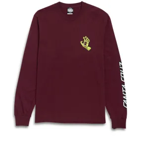 Santa Cruz Screaming Hand Long Sleeve T-Shirt - Ath Maroon/Neon