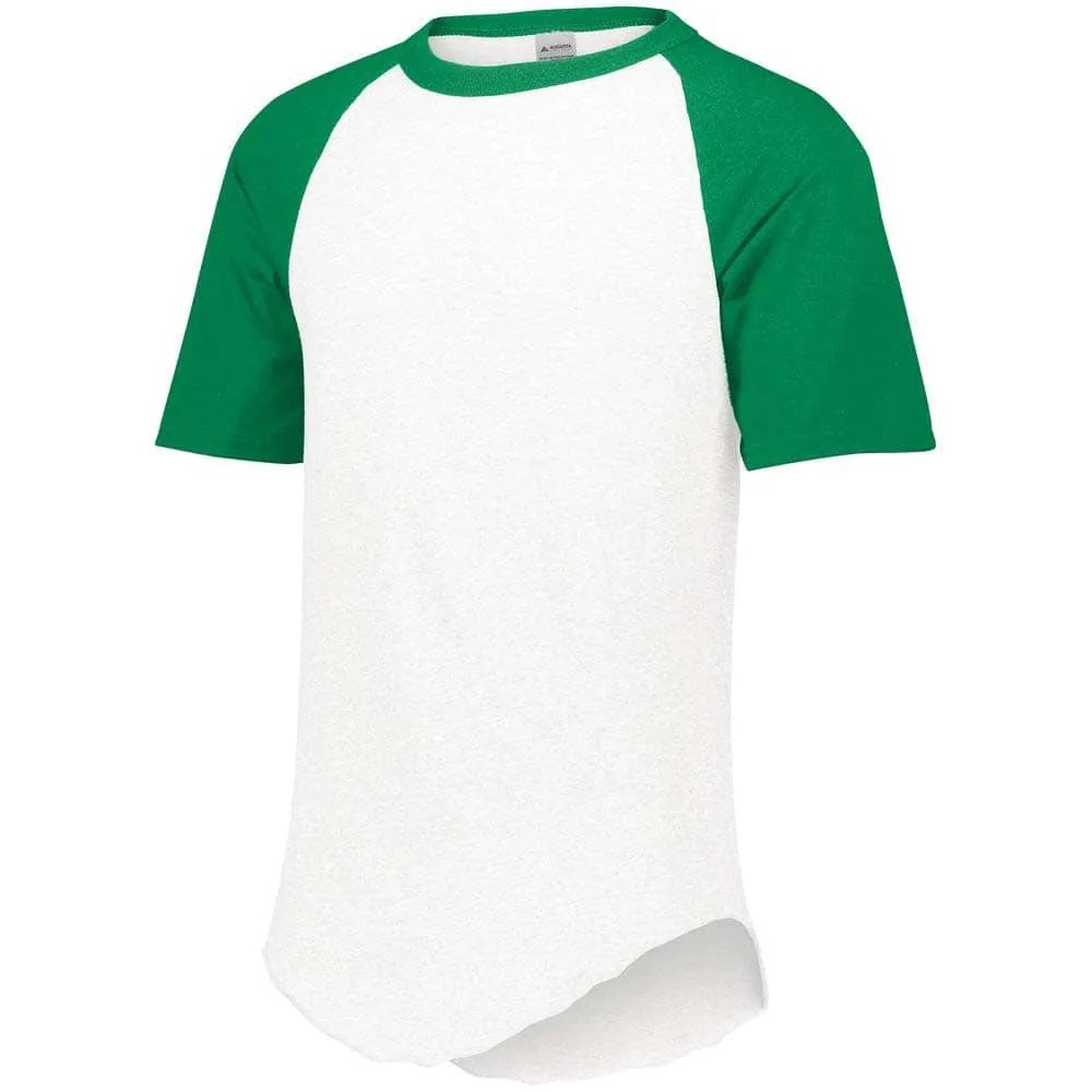 Short Sleeve Retro Baseball Jersey White-Kelly Green