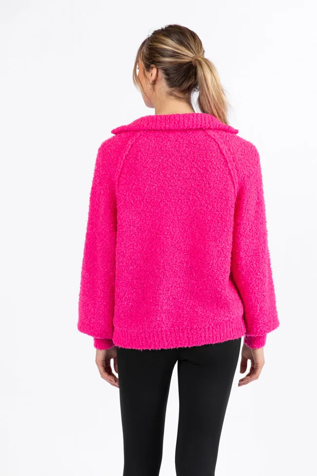 Signature Move Pink Fuzzy Quarter Zip Pullover SALE