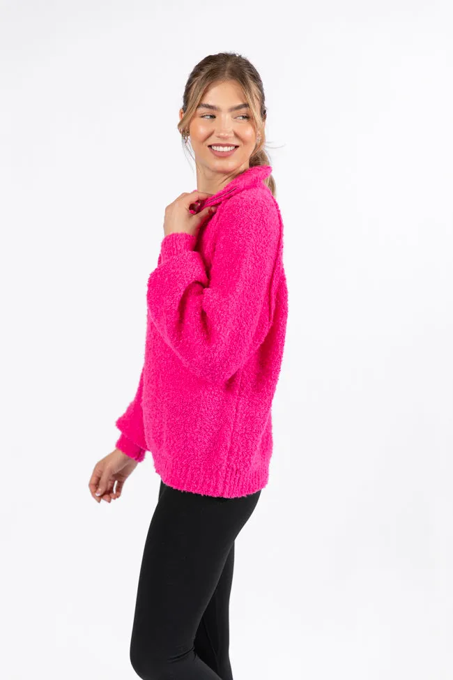 Signature Move Pink Fuzzy Quarter Zip Pullover SALE