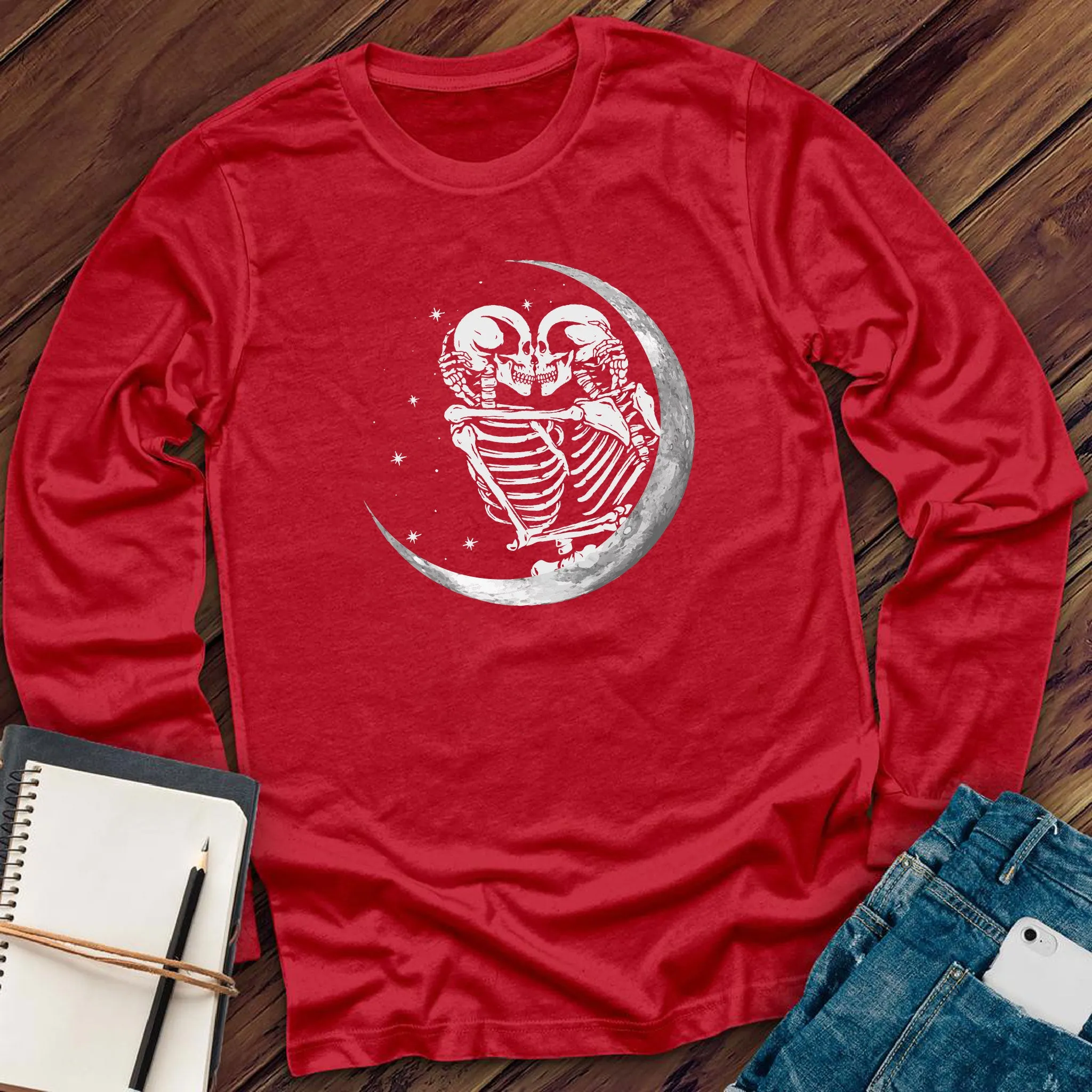 Skeleton Crescent Moon Long Sleeve