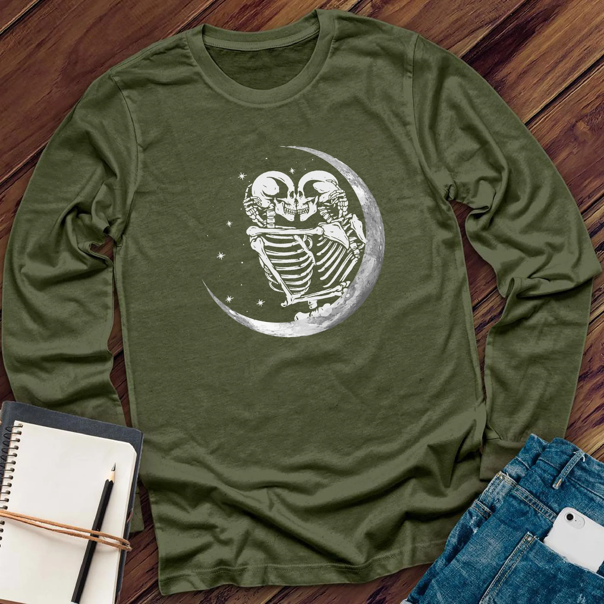 Skeleton Crescent Moon Long Sleeve