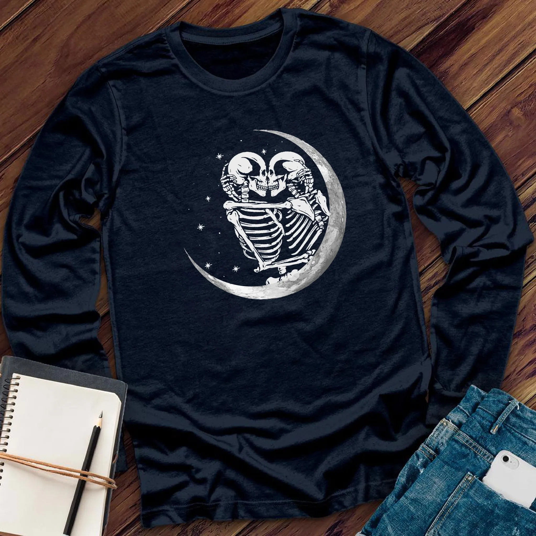 Skeleton Crescent Moon Long Sleeve