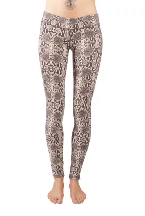 Snake Leggings - Cream Brown