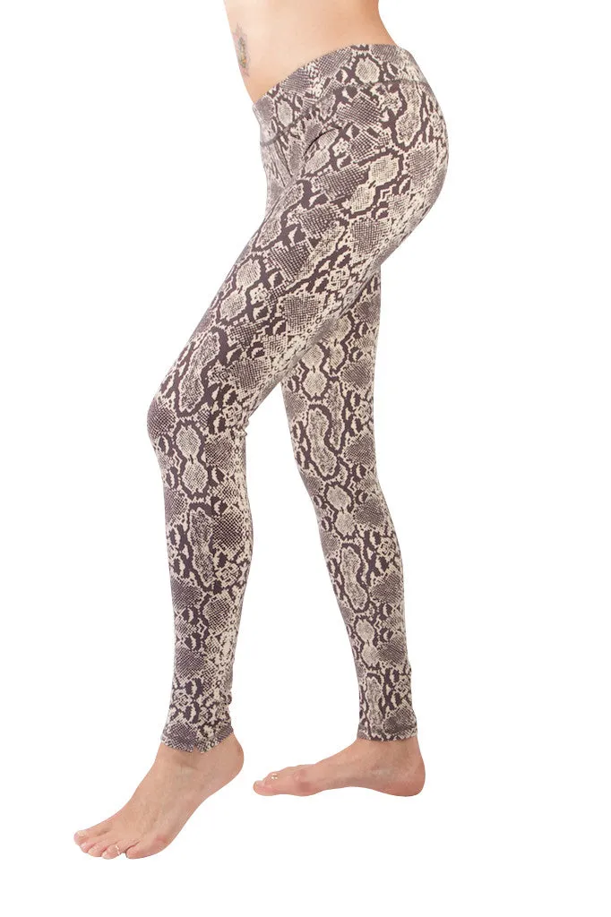 Snake Leggings - Cream Brown