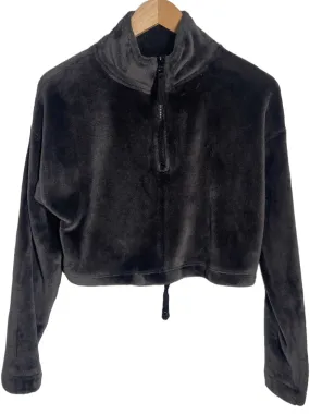 Soft Summer Stone Velour Half-zip Cropped Pullover