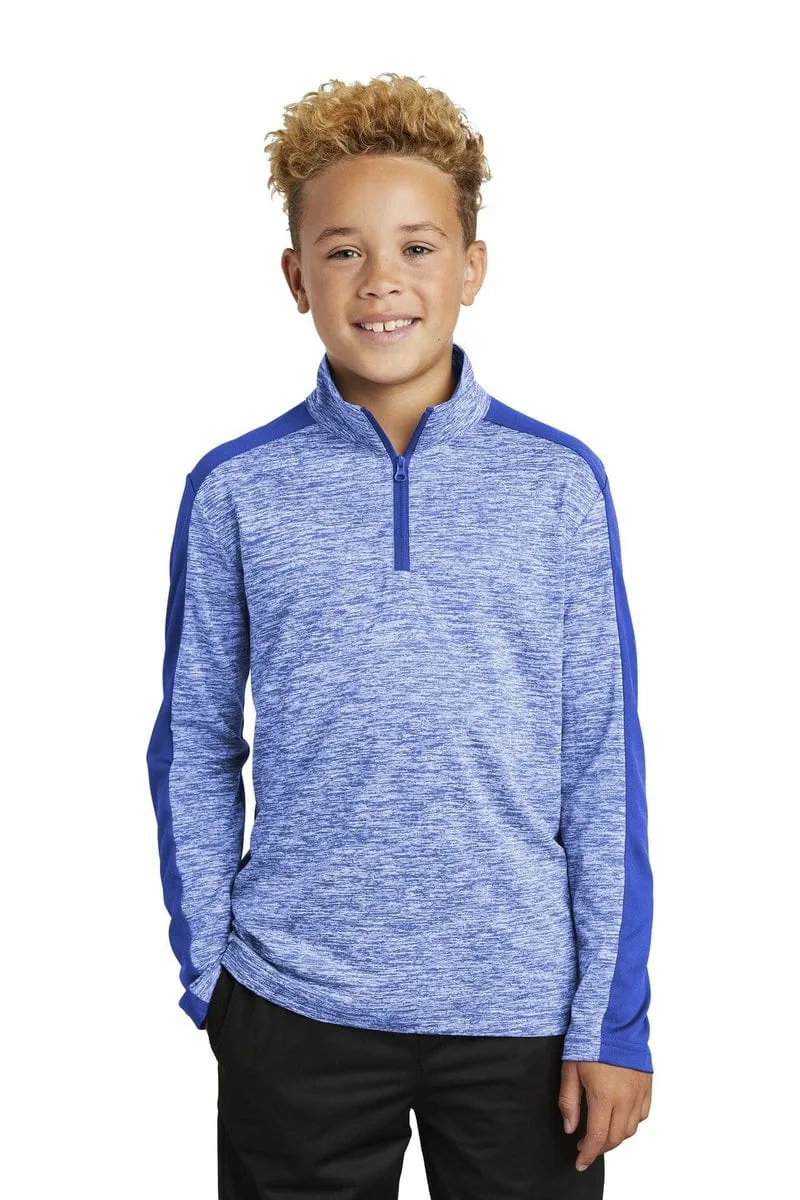Sport-Tek YST397: Youth PosiCharge Electric Heather Colorblock 1/4-Zip Pullover